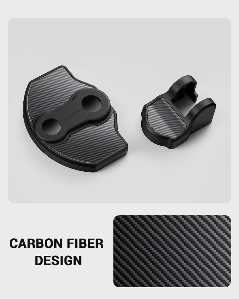 Basenor 2026 2025 Tesla Model Y Juniper Model 3 Door Lock Cover Protector [Carbon Edition] [No Tape Requried], Door Striker Latches Stopper Covers for 2017-2026 Model Y (8PCS)/Model 3 (6PCS) - Image 3